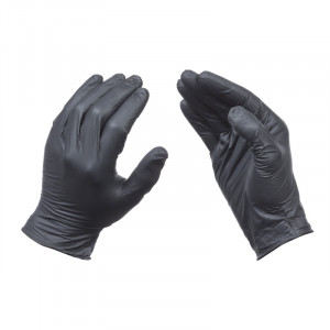 Manusi protectie maini , unica folosinta, 100 bucati, nitril, rezistente rupere, fara pudra, negre, marimea M, Silverline - Img 3