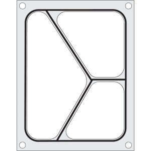 Matrita sigilare pentru un recipient cu trei compartimente 227x178 mm