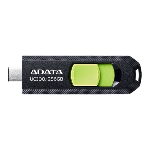 MEMORIE USB Type-C 3.2 ADATA 256 GB, retractabila, carcasa plastic, negru / verde "ACHO-UC300-256G-RBK/GN"