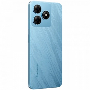 Mobiltelefon, Dual SIM, Android 15, 64 GB tárhely, 5000 mAh-s akkumulátor, 6,56 hüvelykes HD IPS+ kijelző, 13 MP + 8 MP-es kamera, 4G okostelefon, ujjlenyomat-olvasó/Arcfelismerés/GPS, Dawn Blue, Blackview Wave 9C - Img 3
