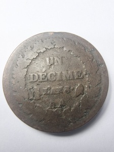 Moneda Franta - Prima Republica - 1 Decime ( anul 8 ) 1799 - Img 2