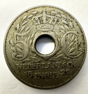 Moneda Indiile Olandeze ( Indonezia ) - Wilhelmina - 5 Cents 1922