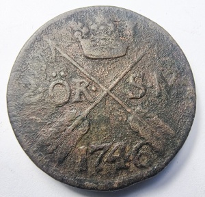 Moneda Mare Suedia -Adolphus Frederik - 2 Ore 1746
