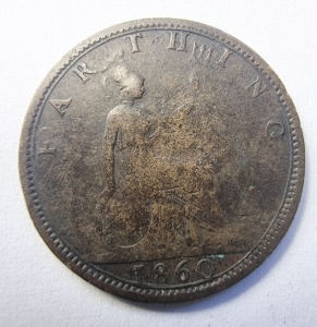 Moneda Regatul Unit - Victoria - Farthing 1860 - Img 2