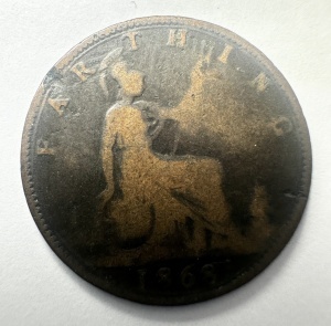 Moneda Regatul Unit - Victoria - Farthing 1868 - Img 2