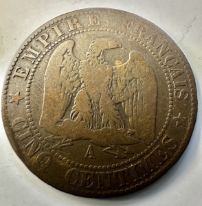 NAPOLEON III - FRANTA - 5 CENTIME 1863 - Img 2