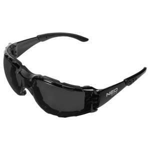 Ochelari de protectie cu insertie de spuma, lentile fumurii, clasa rezistenta FT