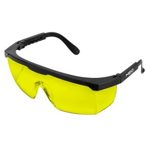 Ochelari de protectie, lentile galbene, cu brate reglabile