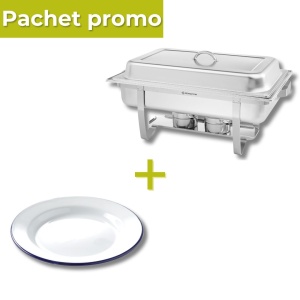 Pachet Chafing dish GN 1/1 + Farfurie emailata 24cm - Img 1