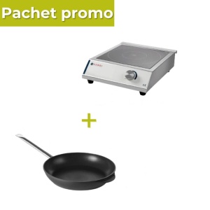 Pachet Plita inductie 3500W + Tigaie Titanium 29cm - Img 1