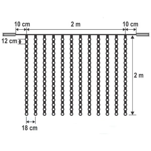 Perdea de lumini, 204 LED, alb, pt exterior, cu legare in serie - Img 2