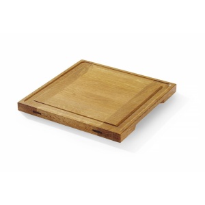 Platou de servire din stejar, HENDI, 270x270x(H)20mm