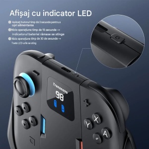 Powerbank / Grip incarcare Joy-Con Nintendo Switch 2, acumulator incorporat 1400mAh, Transnovo - Img 7