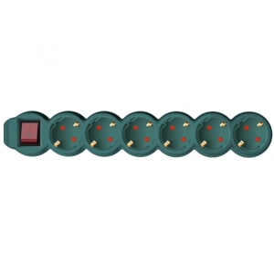 Prelungitor 6 prize, 5m, 3x1,5mm2, verde