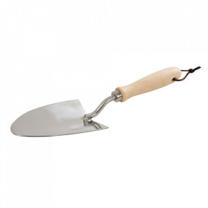 Professzionális mini kerti kapa, rozsdamentes acél, keményfa nyéllel, 270mm, Silverline