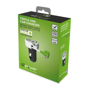 Q2 power Incarcator auto "Triple USB Car Charger Micro USB Connector" - Img 2