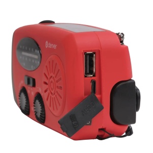 Radio Portabil de Urgență Denver SCR-2005, AM/FM, Acumulator 2000 mAh, Încărcare Solară și Dinamo cu Manivelă, Lanternă LED, Sirenă SOS, Funcție Powerbank, USB-C - Img 5