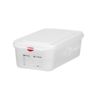 Recipient GN 1/3 din polipropilena, HENDI, GN 1/3, 2,5L, Transparent, 325x176x(H)65mm, Dreptunghiular