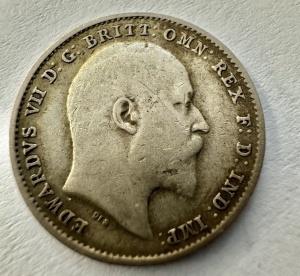 REGATUL UNIT - EDWARD VII - 3 PENCE 1902 - ARGINT 0.925 - 1.38 Gr . - 16.0 mm .