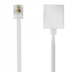 Rögzített telefon hosszabbító kábel, RJ12 anya RJ12 fejre, 24K aranyozott dugó, 100% réz kábel, 8m, Bandridge - Img 3