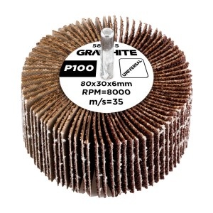 Rola cu lamele abrazive 80 x 30 x 6 mm, P100