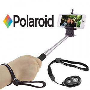 Selfie stick Polaroid, Bluetooth, 105 cm, Negru / Albastru / Roz / Verde / Portocaliu - Img 2
