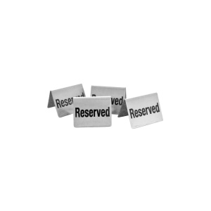 Semn pentru masa - Rezervat/Reserved, inox, 4buc/set, 50x35x(h)40 - Img 2