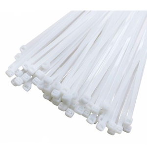 Set 100 coliere din plastic, soricei prindere, rezistenti UV, 140 x 2.5mm, ALB, Benman - Img 1