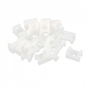 Set 100 prinderi pentru bride tip soricel, 9.5 x 7.2 mm, alb, Benman - Img 1