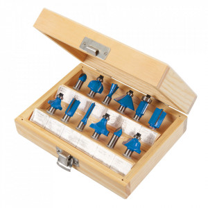Set 12 freze lemn, oberfreza, prindere 8mm, Silverline - Img 1