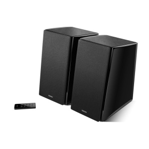 Set 2 boxe active premium pentru PC, muzica, gaming, 120W, telecomanda, sunet HI-FI, incinte lemn NEGRU, bluetooth, Edifier R2000DB - Img 4