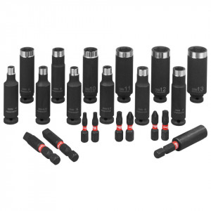 Set 21 piese, tubulare impact, biti impact, adaptor, prindere 1/4, Parkside - Img 3