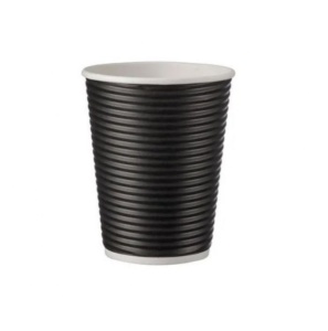 Set 25 pahare bauturi calde cu pereti dubli, 16oz, 470ml, d90mm, model Ripple, protectie maini