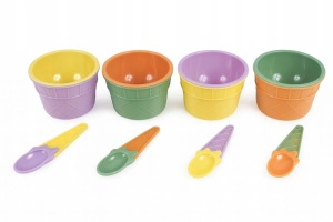 Set 4 recipiente premium pentru inghetata, fund dublu termic, 4 lingurite, Alpina - Img 3