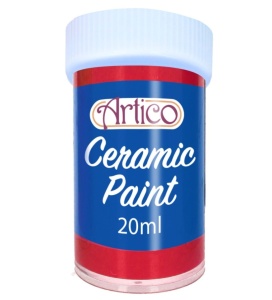 Set 6 acuarele pictat ceramica, alb, galben, verde, albastru, rosu, negru, 6 x 20ml, Artico - Img 9