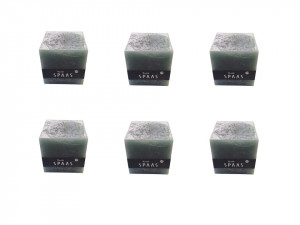 Set 6 lumanari profesionale, 6 x 900gr, verde, 10.2 x 10 x 10cm, ardere 65 ore/lumanare, SPAAS - Img 1