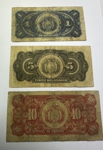Set Bancnote - Bolivia - 1/5/10 Bolivianos 1928 - Img 2