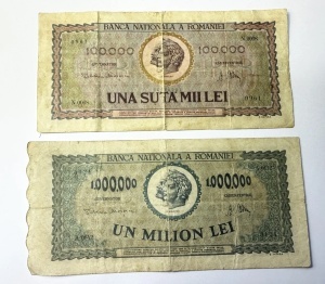 Set Bancnote Regaliste - Romania - 100.000 / 1.000.000 lei 1947 - Img 3
