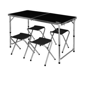 Set masa + 4 scaune pliabile pentru camping, 120x60x54cm, Dedra
