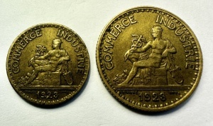 Set Monede Franta - “ Bun Pentru “ 50 Centimes + 1 Franc 1923