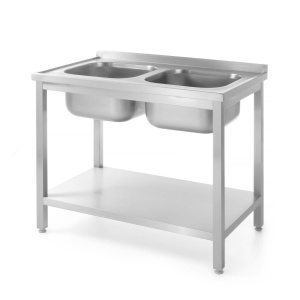 Spalator cu 2 cuve cu polita inferioara, pregatit pentru asamblare Hendi, 1000x700x(H)850 mm - Img 2