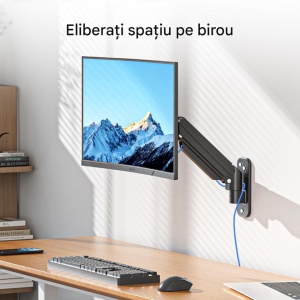 Suport premium prindere perete pentru monitor, brat cu gaz, VESA 75x75 si 100x100, greutate suportata 9Kg, Suptek - Img 7