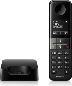  Telefon fix fara fir, ecran LCD 1.8", 50 contacte, melodii polifonice, docking station, Philips D470 - Img 6