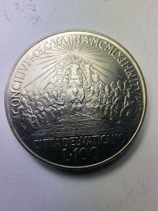 Vatican - 100 Lire 1962 Papa Ioan al XXIII-lea – Conciliul Vatican II - Comemorativa - Img 2