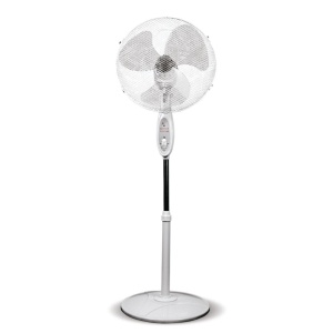 Ventilator de camera cu picior si telecomanda, ALB, 16", Descon - Img 1