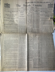 Ziar Istoric - Anglia - The British Gazette, nr. 5, 10 mai 1926, publicat de His Majesty’s Stationery Office în timpul Grevei Generale din Marea Britanie (1926).