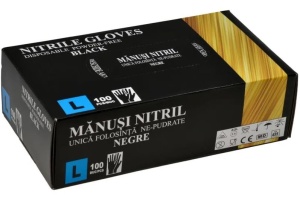 100 darabos eldobható kesztyű készlet FEKETE, L méret, Synmax Gloves