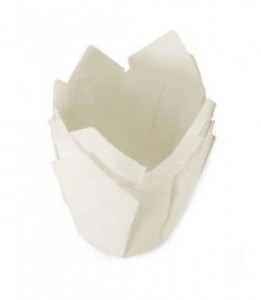 150 darabos muffinforma készlet, tulipános kockás, 50 x 80mm, fehér - Img 2