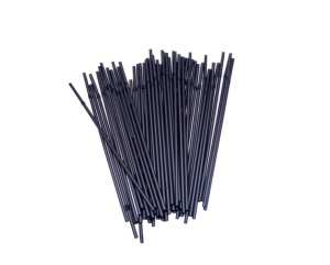 250 darabos műanyag szívószál készlet, egyenként csomagolva, újrafelhasználható, rövid, hajlékony, 240 x 5 mm-es, fekete - Img 2