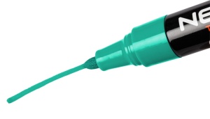 4 darabos készlet tartós filctoll fém, üveg, kő, fa, műanyag, univerzális, fekete, piros, zöld, kék színű, vízálló, Neo Tools - Img 2